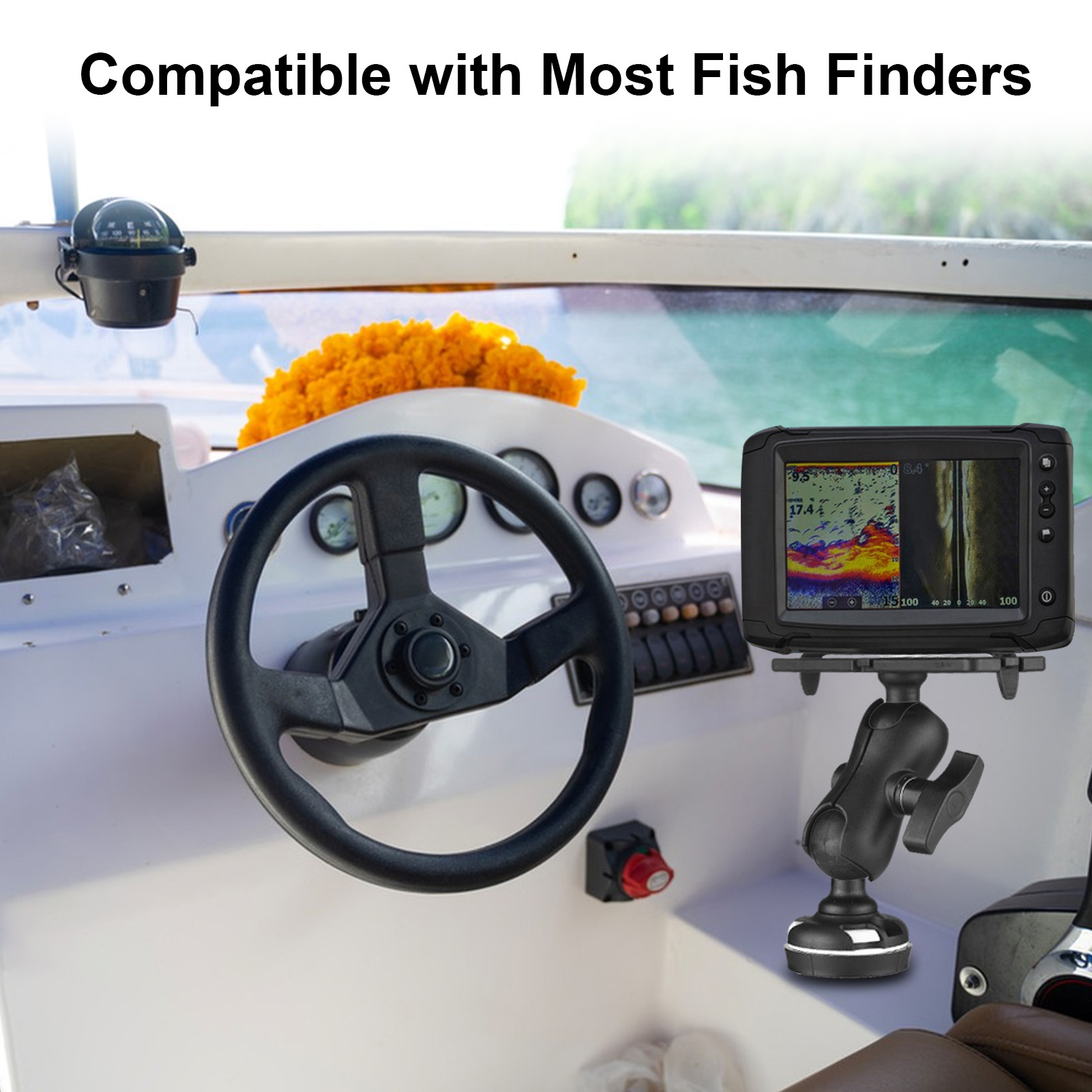 Fish Finder Mount with Rectang - Fishing Kayak Fish Finder Mount ulasan dan harga